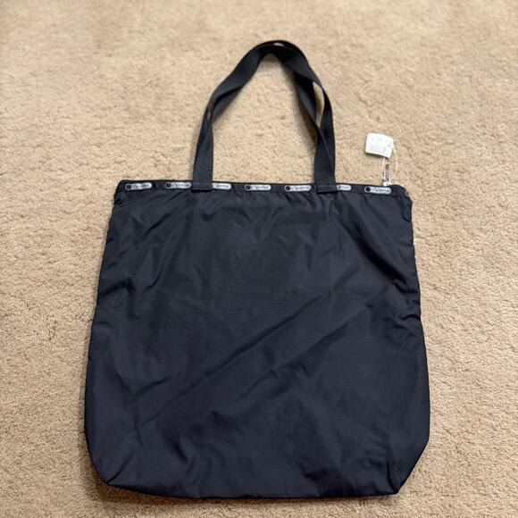 Lesportsac Tote Bag Sequin Anchor Zip Closure Inside Zip Pocket Black - Picture 4 of 8